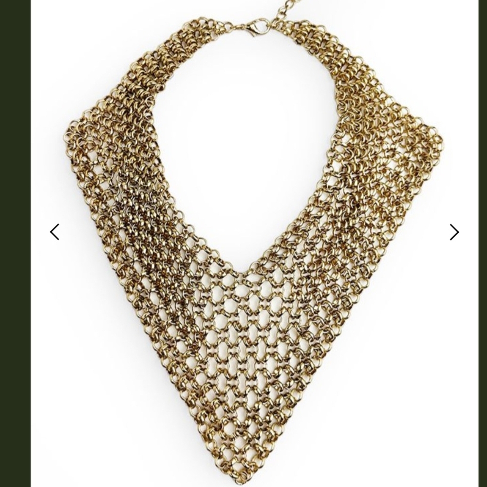 Beautiful Chainmelle Gold Mesh Necklace, Sparkles & Shines!